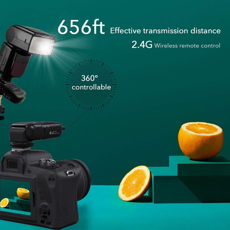 AODELAN Wireless Flash Trigger Transmitter and Receiver Set, Wireless Remote Speedlite Trigger with 3.5mm PC Receiver for Flash Units with Universal Hot Shoe for Canon, for Nikon,for Fuji,for Sony - Image 2